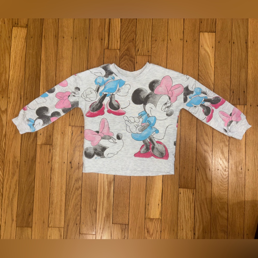 Girls Minnie Mouse Gray Sweatshirt